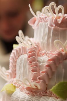 Wedding Cake on location with blurry background