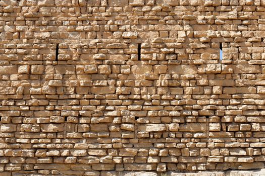 Ancient stone wall texture of the Kerak castle in Jordan