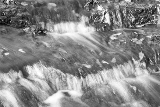 Beautiful black and white background with the moving water 