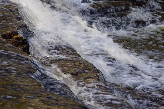 The background with the water movement through the waterfalls