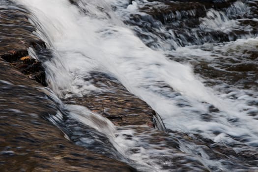 Waterfalls of a fast creek in fall