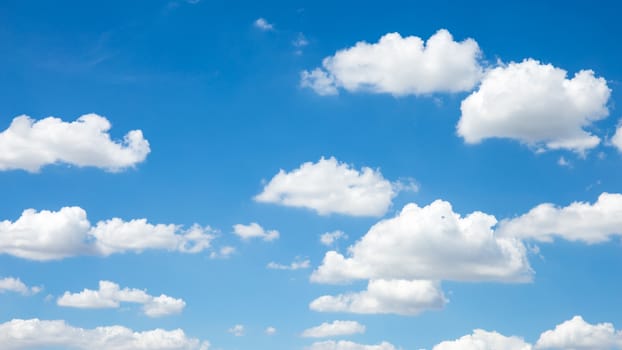 panoramic blue sky background with tiny clouds
