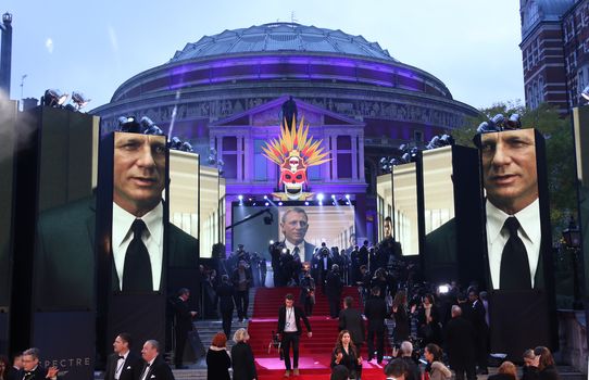 UNITED KINGDOM, London: Guests arrive at the world premiere of the latest Bond film, Spectre, at Royal Albert Hall in London on October 26, 2015.