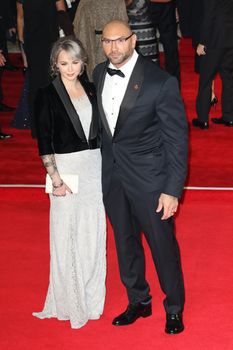 UNITED KINGDOM, London: Sarah Jade and Dave Bautista attend the world premiere of the latest Bond film, Spectre, at Royal Albert Hall in London on October 26, 2015.