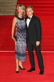 UNITED KINGDOM, London: Christoph Waltz and Judith Holste attend the world premiere of the latest Bond film, Spectre, at Royal Albert Hall in London on October 26, 2015.
