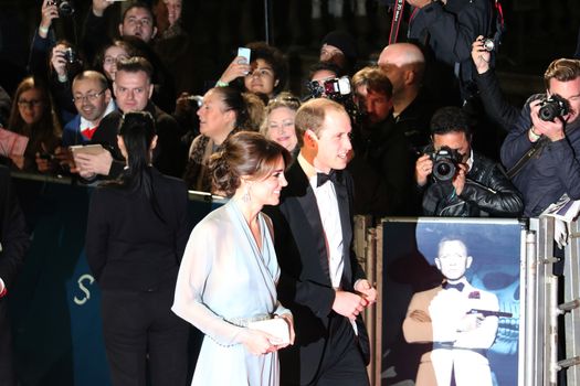 UNITED KINGDOM, London: Catherine, Duchess of Cambridge and Prince William, Duke of Cambridge attend the world premiere of the latest Bond film, Spectre, at Royal Albert Hall in London on October 26, 2015.