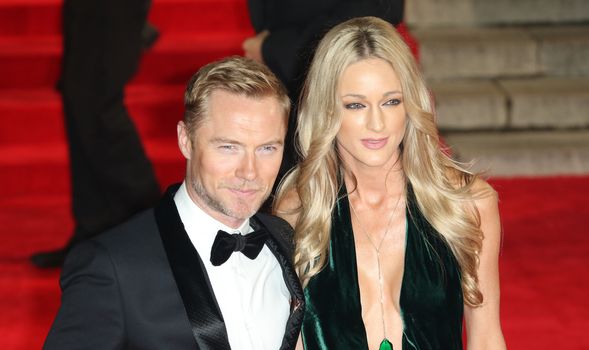 UNITED KINGDOM, London: Ronan Keating and Storm Uechtritz attend the world premiere of the latest Bond film, Spectre, at Royal Albert Hall in London on October 26, 2015.