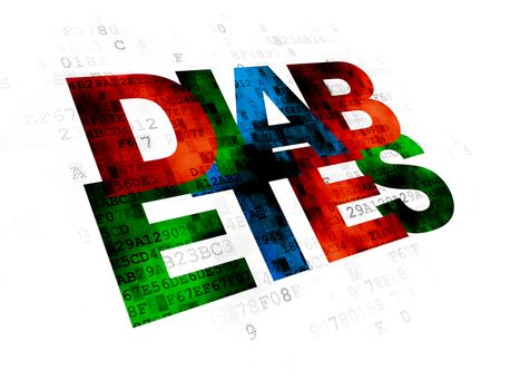 Health concept: Pixelated multicolor text Diabetes on Digital background