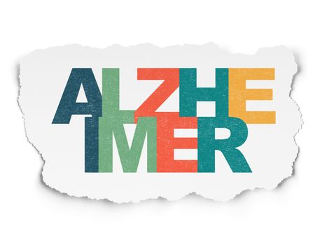Medicine concept: Painted multicolor text Alzheimer on Torn Paper background