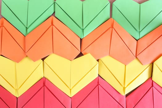 Colorful paper heart background