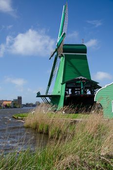 Wind mill of Zaanse Schans in The Netherlands