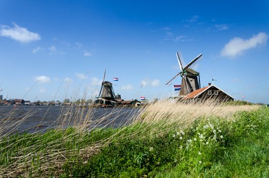 Wind mill of Zaanse Schans in The Netherlands