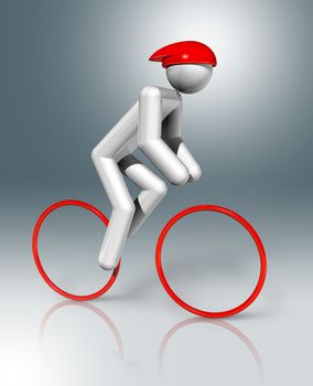 three dimensional cycling road symbol, olympic games