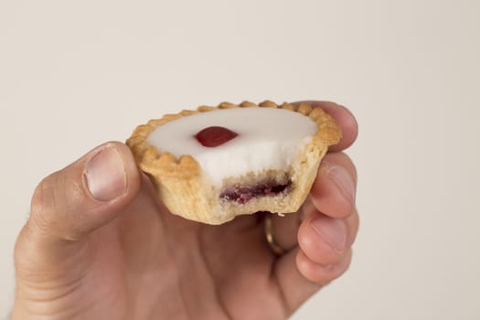 Part eaten bakewell tart