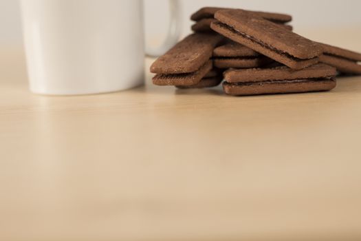 Hot drink and biscuits