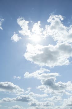 Backlit clouds in the sky