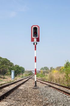 Train signals for railway and and traffic light for locomotive