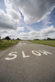 Slow, warning drivers of ramp ahead