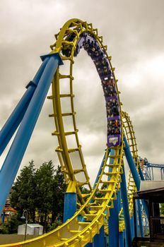 crazy rollercoaster rides at amusement park