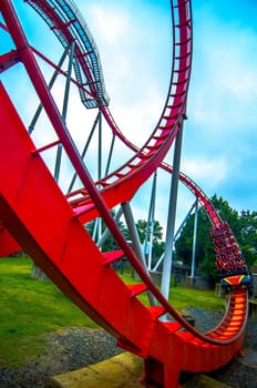 crazy rollercoaster rides at amusement park