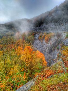 autumn drive on blue ridge parkway