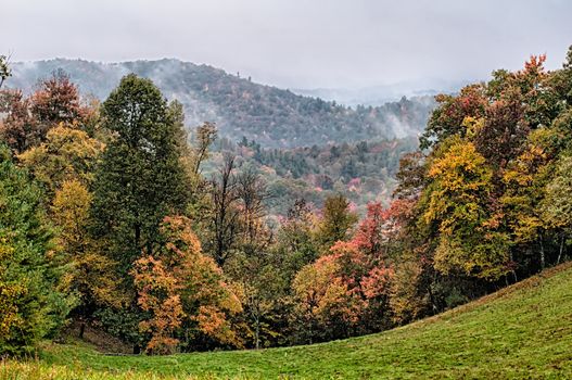 autumn drive on blue ridge parkway