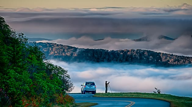 autumn drive on blue ridge parkway