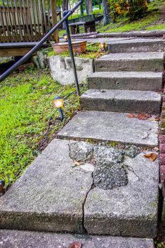 stone steps leading to a mountain vacation home