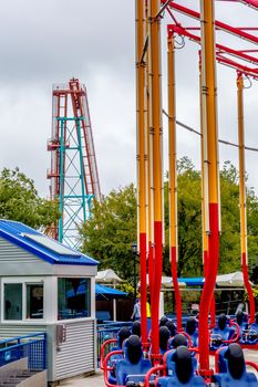 crazy rollercoaster rides at amusement park