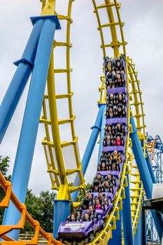 crazy rollercoaster rides at amusement park