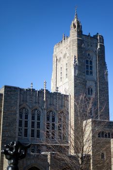 Big grey stone building in Princeton in USA 
