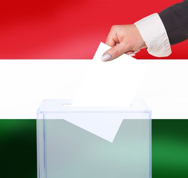electoral vote by ballot, under the Hungary flag