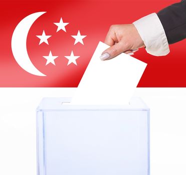 electoral vote by ballot, under the Singapore flag