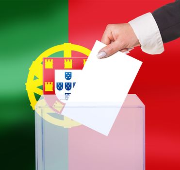 electoral vote by ballot, under the Portugal flag