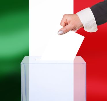 electoral vote by ballot, under the Italy flag