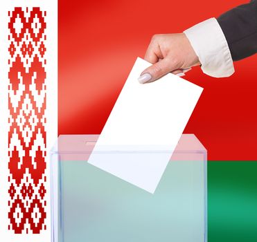 electoral vote by ballot, under the Belarus flag