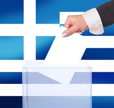 electoral vote by ballot, under the Greece flag