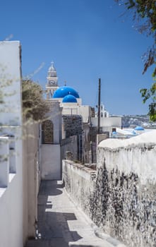 ancient streets of the Greek island of Santorini