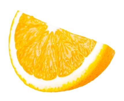 juicy portion of orange on a white isolated background