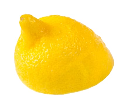  ripe lemon half on white isolated background