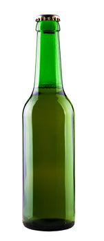 beer in a glass bottle isolated on white background