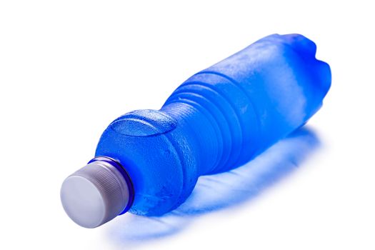 plastic bottle of water on a white background isolated
