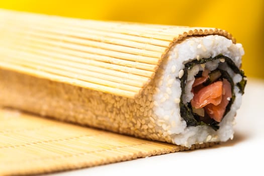 fresh cooked rolls close-up on a wooden board