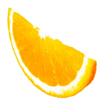 juicy part of orange on a white isolated background