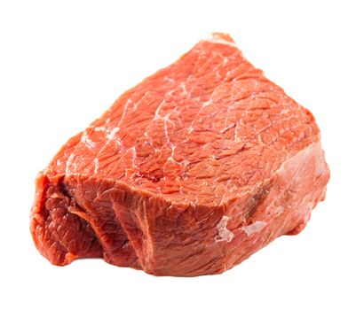 piece of beef tenderloin on a white background isolated