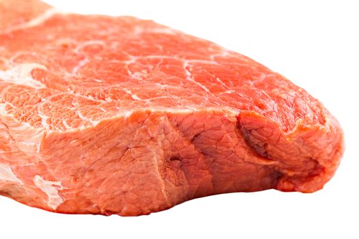 raw fillet of beef on a white background isolated