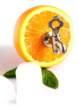 orange background with a tap creativity