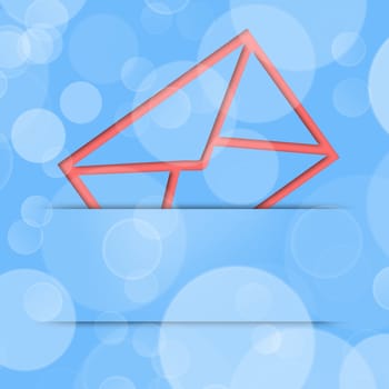illustration of a red envelope on a blue background