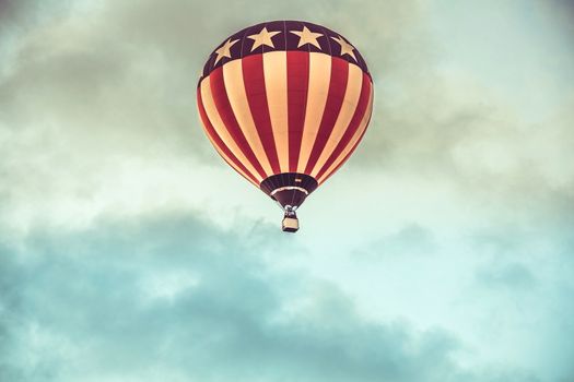  Air Balloon on the sky background in clouds