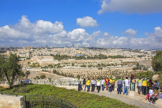 panorama of the old city of jerusalem. 20 september 2014 Jerusalem.